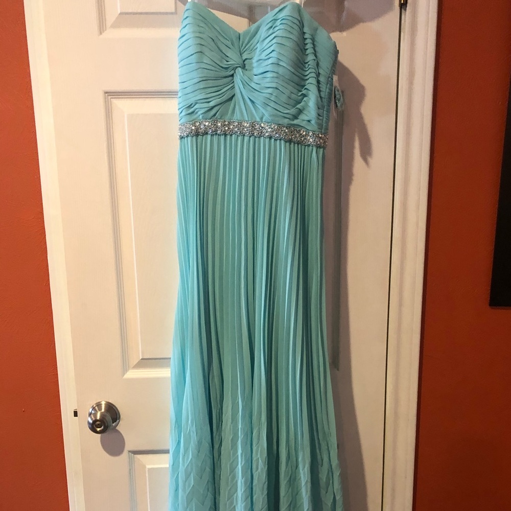 Turquoise evening gown